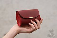 Peňaženky - Malá kožená peňaženka III., červená - 13279546_