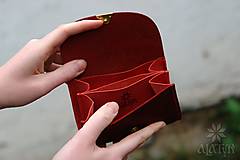 Peňaženky - Malá kožená peňaženka III., červená - 13279550_