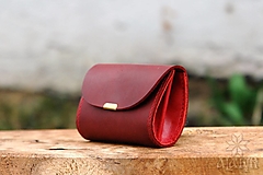 Peňaženky - Malá kožená peňaženka III., červená - 13279915_