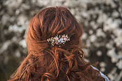 Ozdoby do vlasov - Kvetinový mini hrebienok "láska na perách" - 13277185_