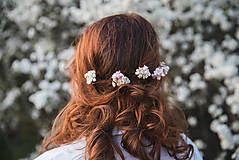 Ozdoby do vlasov - Kvetinové vlásenky "tajomstvá bielych perín" - 13277473_