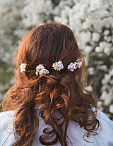 Ozdoby do vlasov - Kvetinové vlásenky "tajomstvá bielych perín" - 13277478_