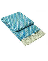 Úžitkový textil - Luxusný pléd z ovčej vlny modrý - 13278191_