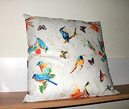 Úžitkový textil - vtáci, motýle - poťah 40x40 cm - 13280113_