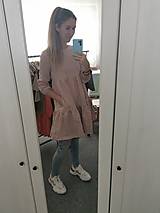 Šaty - Dámske riasené ľanové šaty - Stehlík  (prašná ružová) - 13281144_