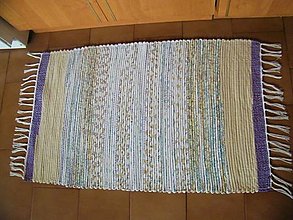 Úžitkový textil - Tkaný koberec fialovo-hnedo-tyrkysový - 13281083_