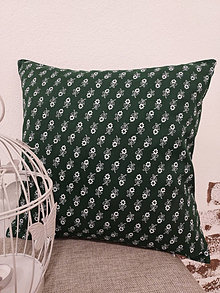 Úžitkový textil - Obliečka na vankúš s ľudovým motívom (Zelená) - 13284596_