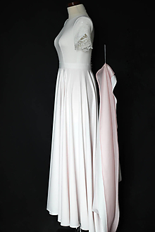 Šaty - Jednoduché svadobné šaty s farebnou podšívkou - 13281740_