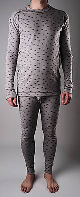 Pánske oblečenie - Pánska spodná vrstva šedá - biobavlna - 13285023_
