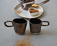 Nádoby - Šálka, hrnček espresso v glazúre kovovej farby S - 13283781_