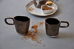 Nádoby - Šálka, hrnček espresso v glazúre kovovej farby S - 13283783_