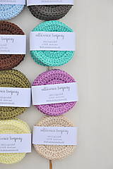 Úžitkový textil - ekologické odličovacie tampóny, 6kusov, rôzne farby - 13289530_