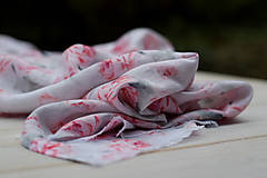 Šály a nákrčníky - Veľký šál, šatka zo 100% ľanu "Akvarel rose" - 13290054_