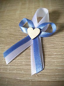 Svadobné pierka - svadobné pierka modré s dreveným srdiečkom - 13286163_