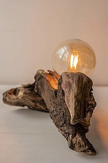 Svietidlá a sviečky - Drevená lampa zo samorasty pes - 13290920_