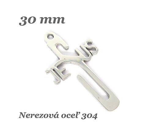 Komponenty - Kríž JESUS 30mm /M8159/ - nerezová oceľ 304 - 13293399_