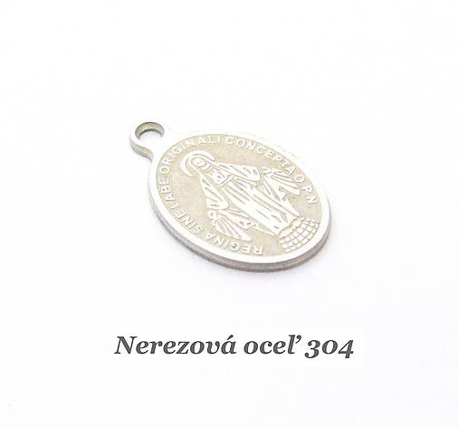 Komponenty - Ovál s Pannou Máriou /M8158/ - nerezová oceľ 304 - 13293525_