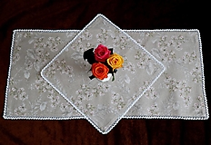 Úžitkový textil - Prestieranie biele kvety - 13292259_