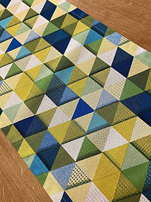 Úžitkový textil - Štóla -  farebné trojuholniky 280x40 - 13293074_