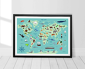 Grafika - Detská mapa sveta - 13290673_