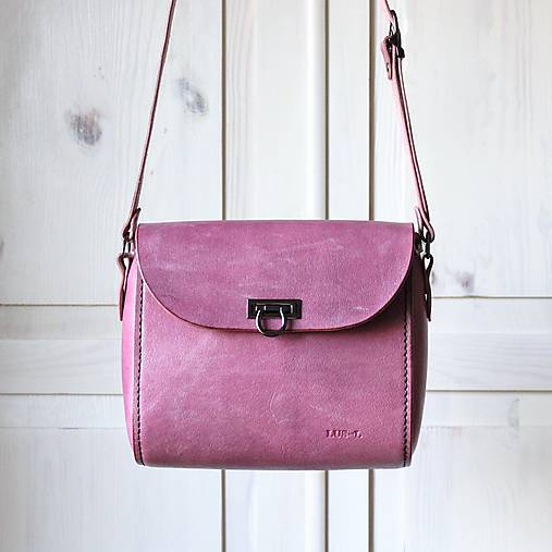 Kabelky - Kožená kabelka Violet messenger - 13290262_