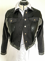 Bundy a kabáty - Upcyklovaná bunda z nohavíc - 13291934_