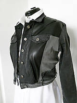 Bundy a kabáty - Upcyklovaná bunda z nohavíc - 13291935_