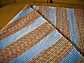 Úžitkový textil - Tkaný koberec bielo-oranžový - 13290372_
