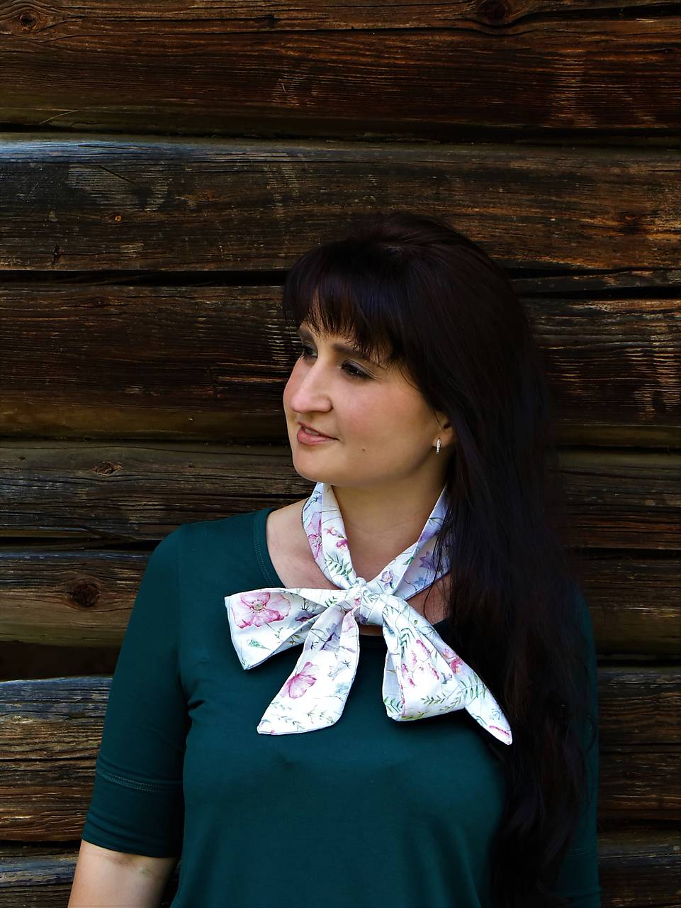 Luxusná ľanová šatka lúčne kvety