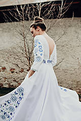 Šaty - Svadobné šaty modré kvety Vajnory - 13294974_