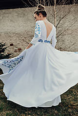 Šaty - Svadobné šaty modré kvety Vajnory - 13294977_