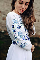 Šaty - Svadobné šaty modré kvety Vajnory - 13294978_