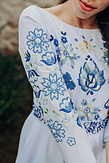 Šaty - Svadobné šaty modré kvety Vajnory - 13294980_