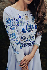 Šaty - Svadobné šaty modré kvety Vajnory - 13294982_