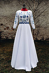 Šaty - Svadobné šaty modré kvety Vajnory - 13294989_