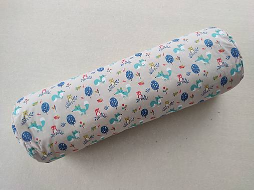 Úžitkový textil - Pohodlný relaxačný vankúš VALČEK 100% bavlna Mint líštičky - 13298385_