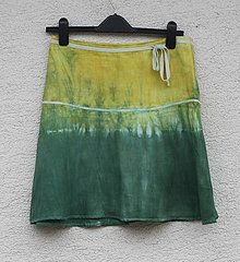Sukne - Batikovaná ľanová sukňa 76 cm obvod pása - 13295320_