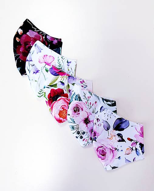 Rúška - Dizajnové bavlnené rúško - Spring flowers - 13297902_