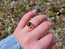 Prstene - Granát pozlátený prsteň Ag 925 - 13297148_