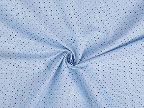 Textil - Bavlnená látka bodka (10cm) - modrá - 13296510_