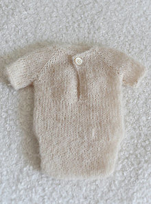 Detské oblečenie - Newborn body s krátkymi rukávmi na fotenie novorodeniatok (Smotanová 01) - 13294764_