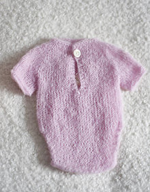 Detské oblečenie - Newborn body s krátkymi rukávmi na fotenie novorodeniatok (Púdrovoružová 12) - 13294793_