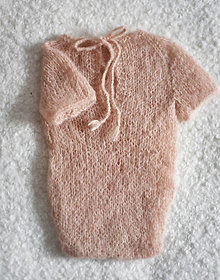 Detské oblečenie - Newborn body s krátkymi rukávmi na fotenie novorodeniatok (Pieskovoružová 20) - 13294808_