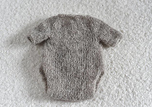 Detské oblečenie - Newborn body s krátkymi rukávmi na fotenie novorodeniatok (Svetlošedá 02) - 13294812_