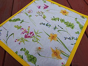 Úžitkový textil - Prestieranie s kvetmi a lemom - 13302566_