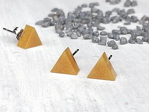 Náušnice - Náušnice mini trojuholníky medové - 13302194_