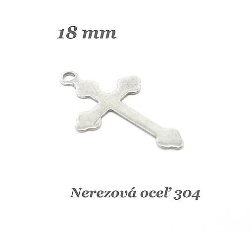 Komponenty - Krížik 18mm /M8154/ - nerezová oceľ 304 - 13299593_