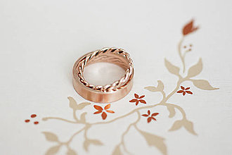 Prstene - Zlaté filigránové obrúčky (ružové) - Splynutie - 13299655_