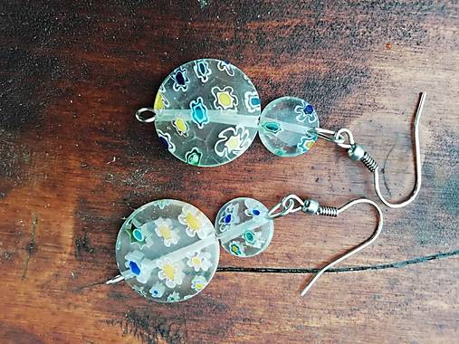 Náušnice - Náušničky ploské kvietky priesvitné - 13299692_