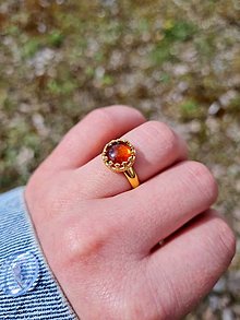 Prstene - Baltický Jantár pozlátený prsteň Ag 925 AKCIA !!! - 13300395_